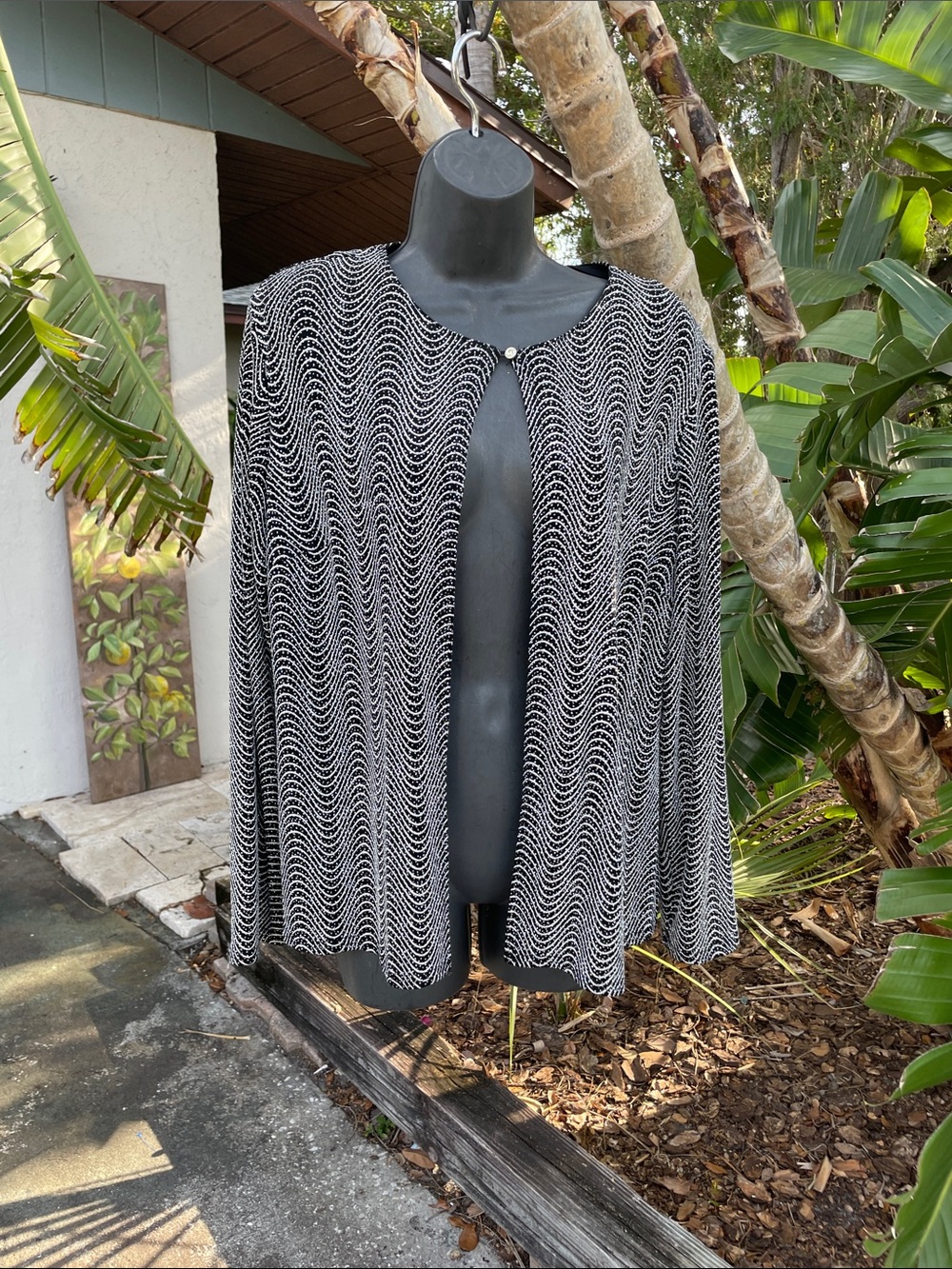 onyx night sparkly silver front jacket